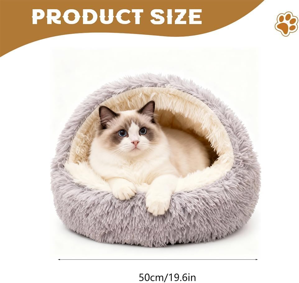JJZENKD Katzenbett Flauschig Katzendecke, 50cm Kätzchenbett für Kleine Katzenhöhle, Gemütlich Katzen