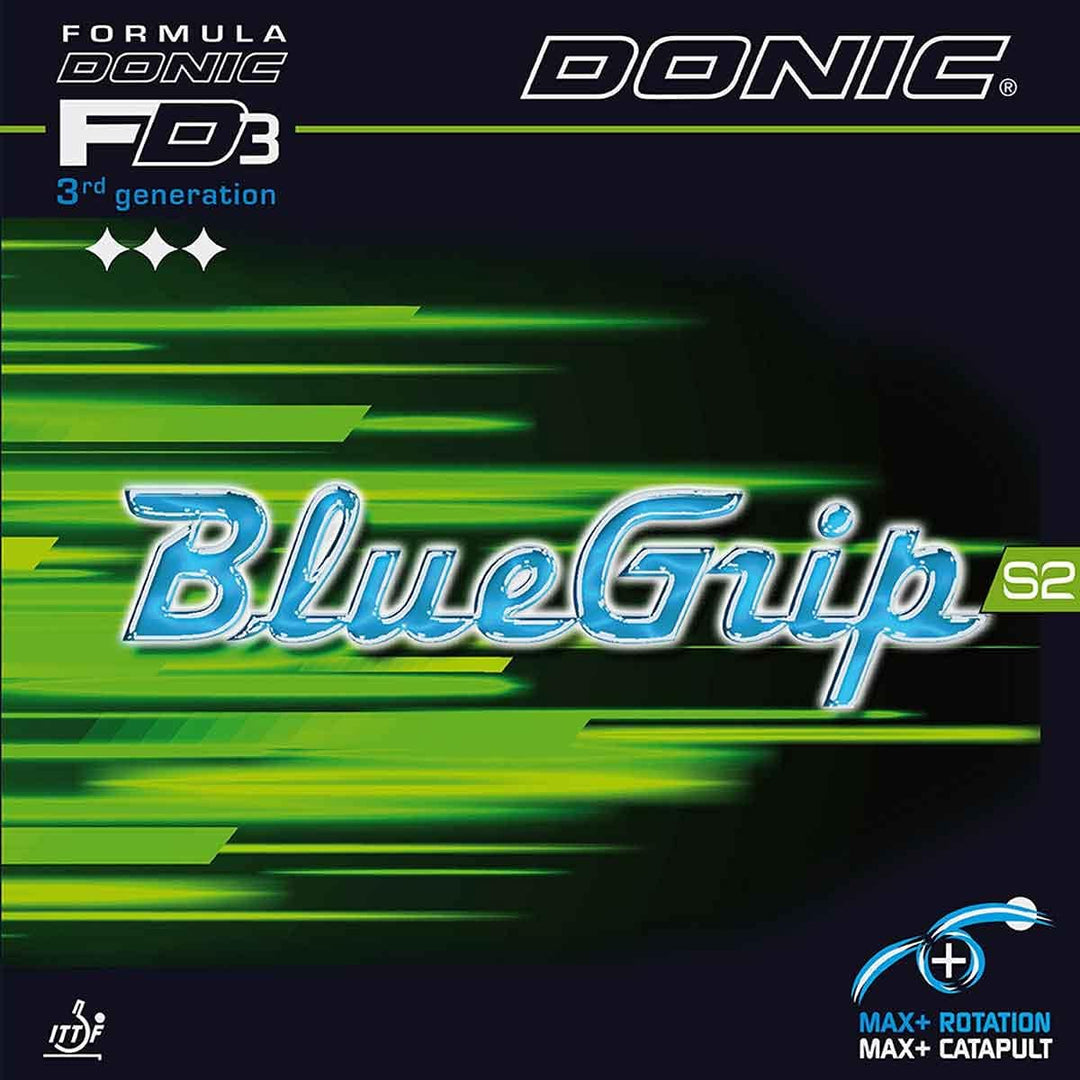 Donic Belag BlueGrip S2 Schwarz 1,8 mm, Schwarz 1,8 mm