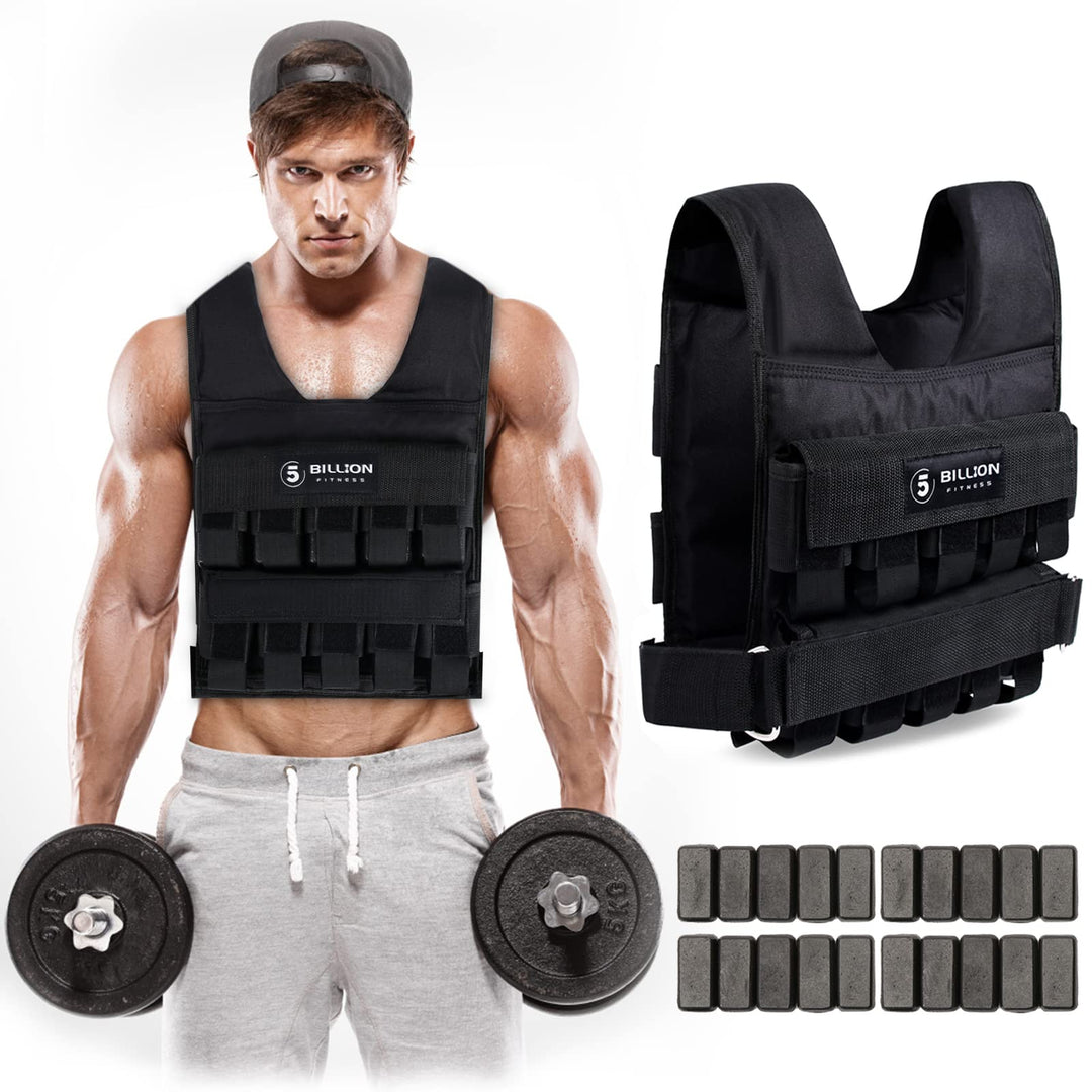 5BILLION FITNESS Monstervest Gewichtsweste von 1kg-20 Kg Gewicht Warnwesten für Gewicht Training Kra