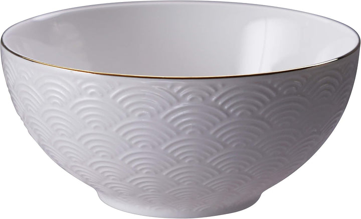 TOKYO design studio Nippon White 4-er Schalen-Set weiss, mit Gold-Rand, Ø 15 cm, 7 cm hoch, ca. 600