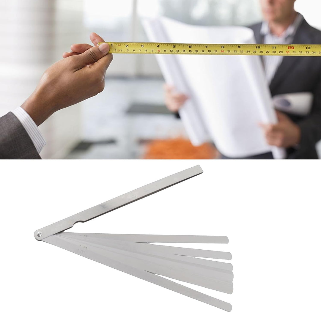Präzisions Fühlerlehre Set, 300 mm, 17 Klingen aus Edelstahl, 0,02-1,00 mm Metrische Messlehre für S
