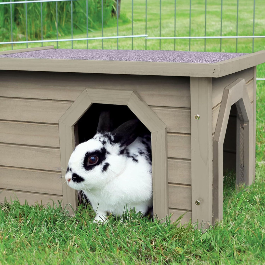 TRIXIE wetterfestes Kleintierhaus Natura Kleintierhaus, 50 × 30 × 37 cm, Grau-Grün - 62397