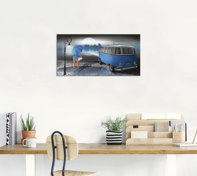 ARTland Wandbild Alu Verbundplatte für Innen & Outdoor Bild 60 x 30 cm Skyline Pin Up Regenschirm Au