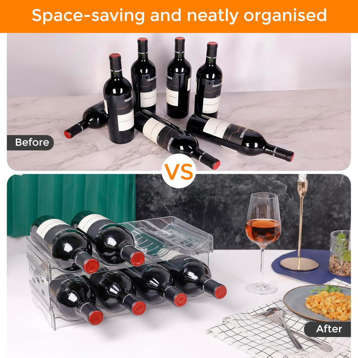 BoxedHome Stapelbarer Flaschenhalter Weinflaschen Halter Weinregal Wein, Flaschen Organizer, Flasche