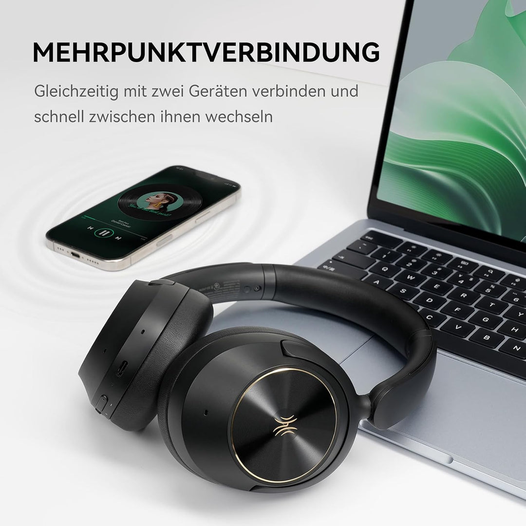 OneOdio Focus A6 Hybrid Active Noise Cancelling Kopfhörer – 75h Spielzeit, LDAC Hi-Res Sound, Blueto