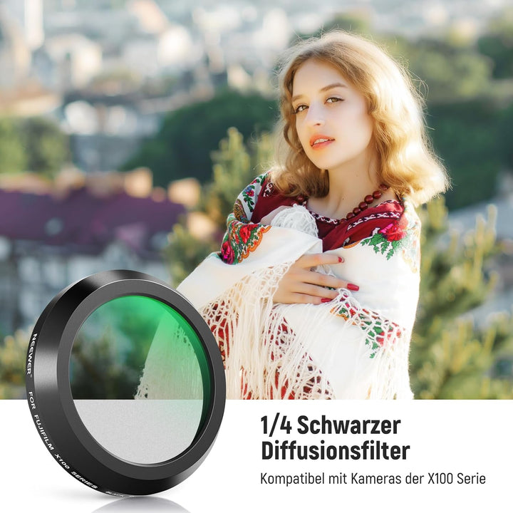 NEEWER Black Diffusion 1/4 Filter Schwarze Diffusion Träumerischer Kinoeffekt Objektivfilter für X10