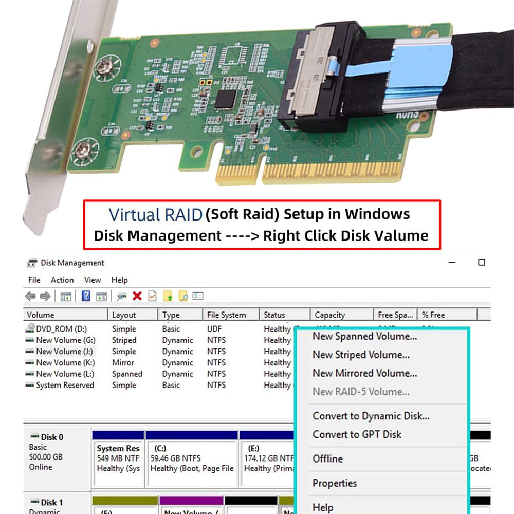 cablecc PCIE5.0 PCI-Express 8x zu MCIO 8i Mini Cool Edge IO SFF-TA-1016 VROC Mainboard SSD Grafikkar