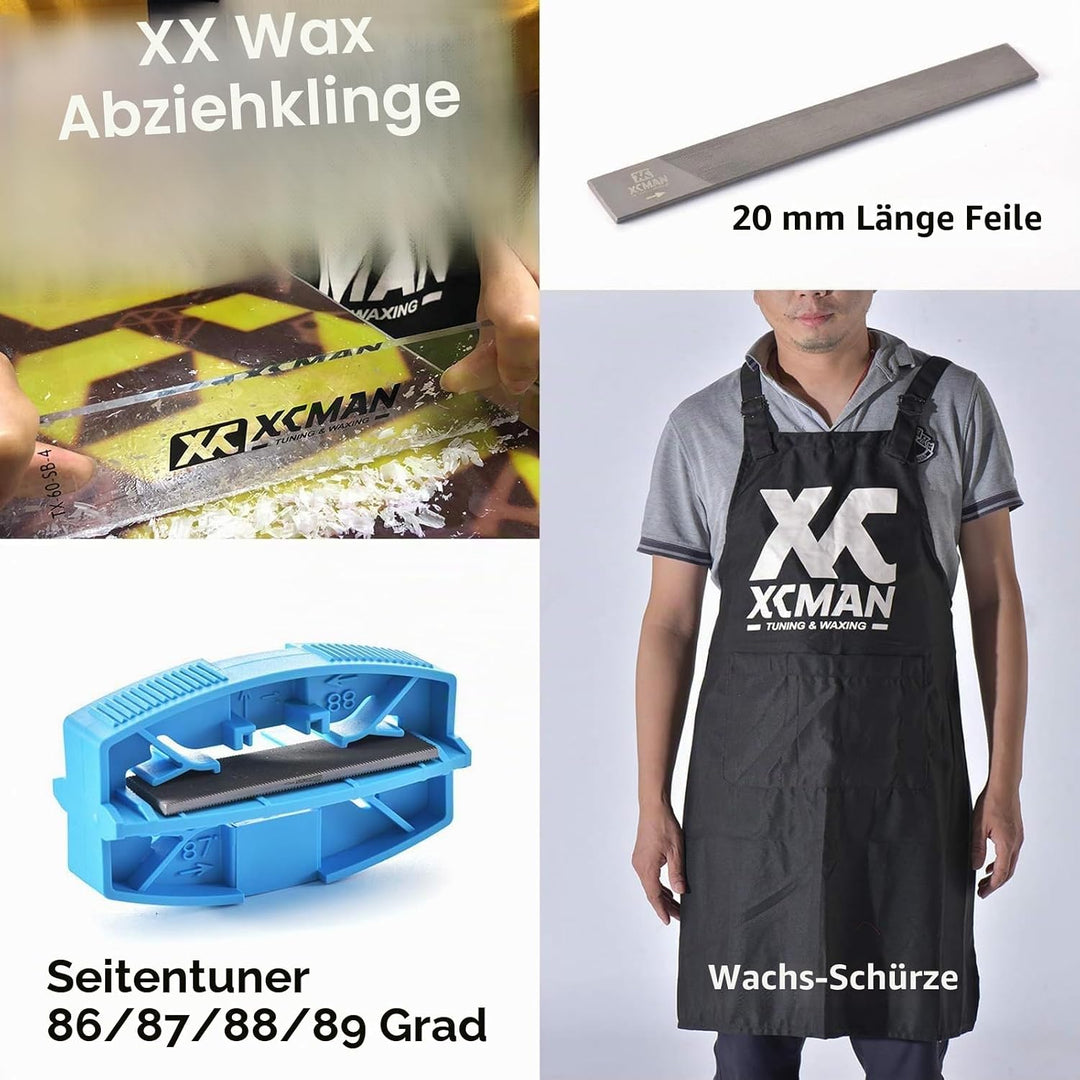 XCMAN Komplettes Ski Snowboard Tuning und Waxing Kit mit Wachseisen, Universalwachs, Kantenstimmer,