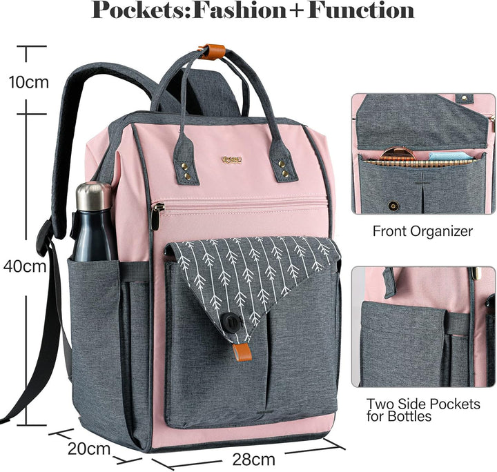 Rucksack Damen für Schule Laptop Rucksack 15,6 Zoll Schulrucksack Mädchen Teenager Daypack Wasserdic