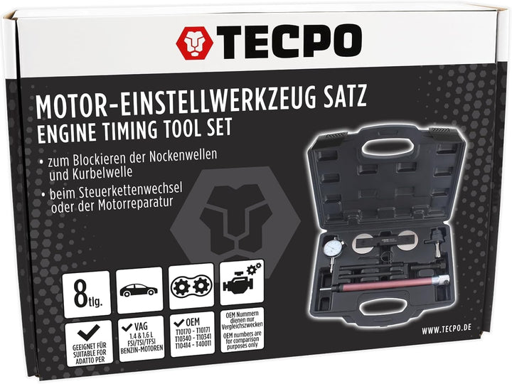 TECPO Motor Einstellwerkzeug Satz Steuerkette Wechsel kompatibel mit VAG AUDI VW 1.2 1.4 1.6 TSI FSI