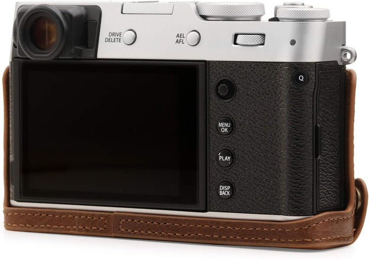 MegaGear MG1895 Ever Ready Kameratasche, Echtleder, kompatibel mit Fujifilm X100V, Braun, Braun