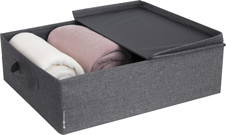 BIGSO Unterbett Aufbewahrungsbox – faltbare Box mit Griffen für Decken, Kleidung, Kissen, Spielzeug
