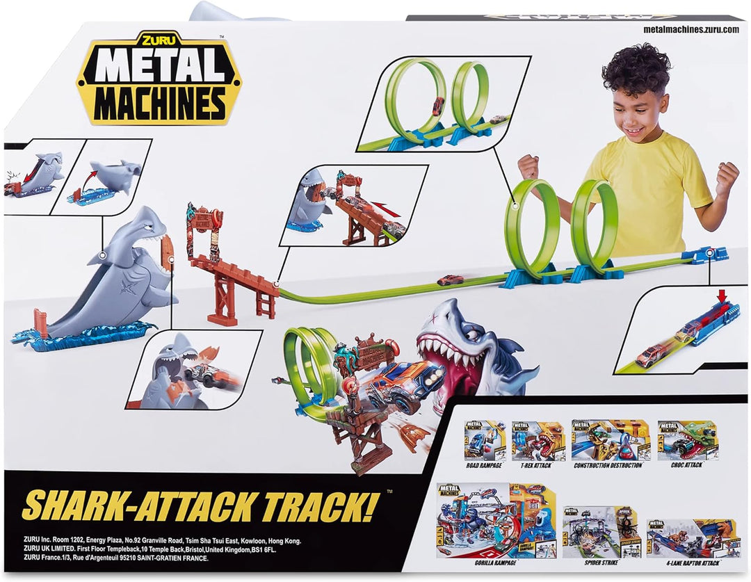 Metal Machines Spielset Haiangriff Rennbahn + Auto