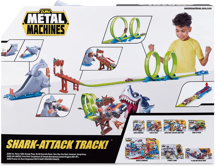 Metal Machines Spielset Haiangriff Rennbahn + Auto