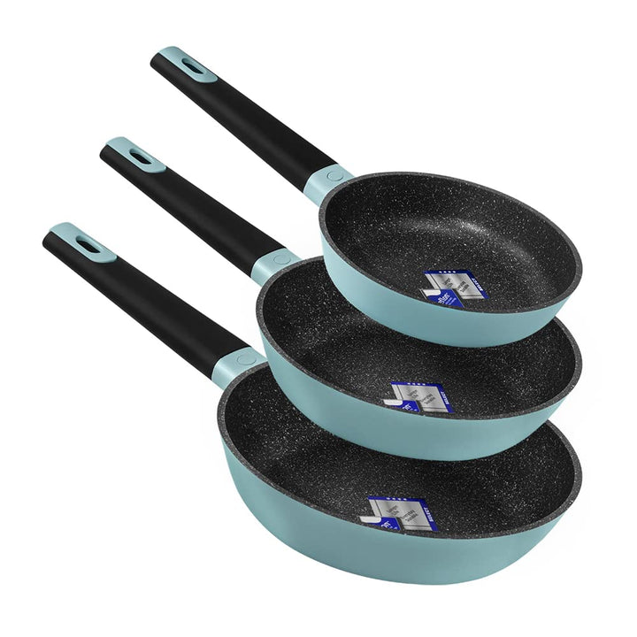 Cecotec Bratpfannen-Set Polka Platinum 20-24-28 Bucket Set Thunder (Experience Kollektion | Blau, 18