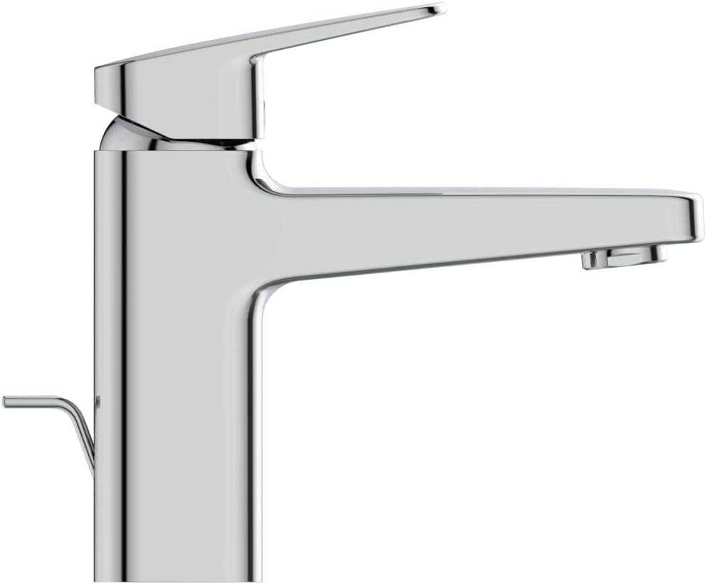 Ideal Standard BD227AA Ceraplan Waschtischarmatur H90, mit Zugknopf-Ablaufgarnitur, Ausladung 12,4 c
