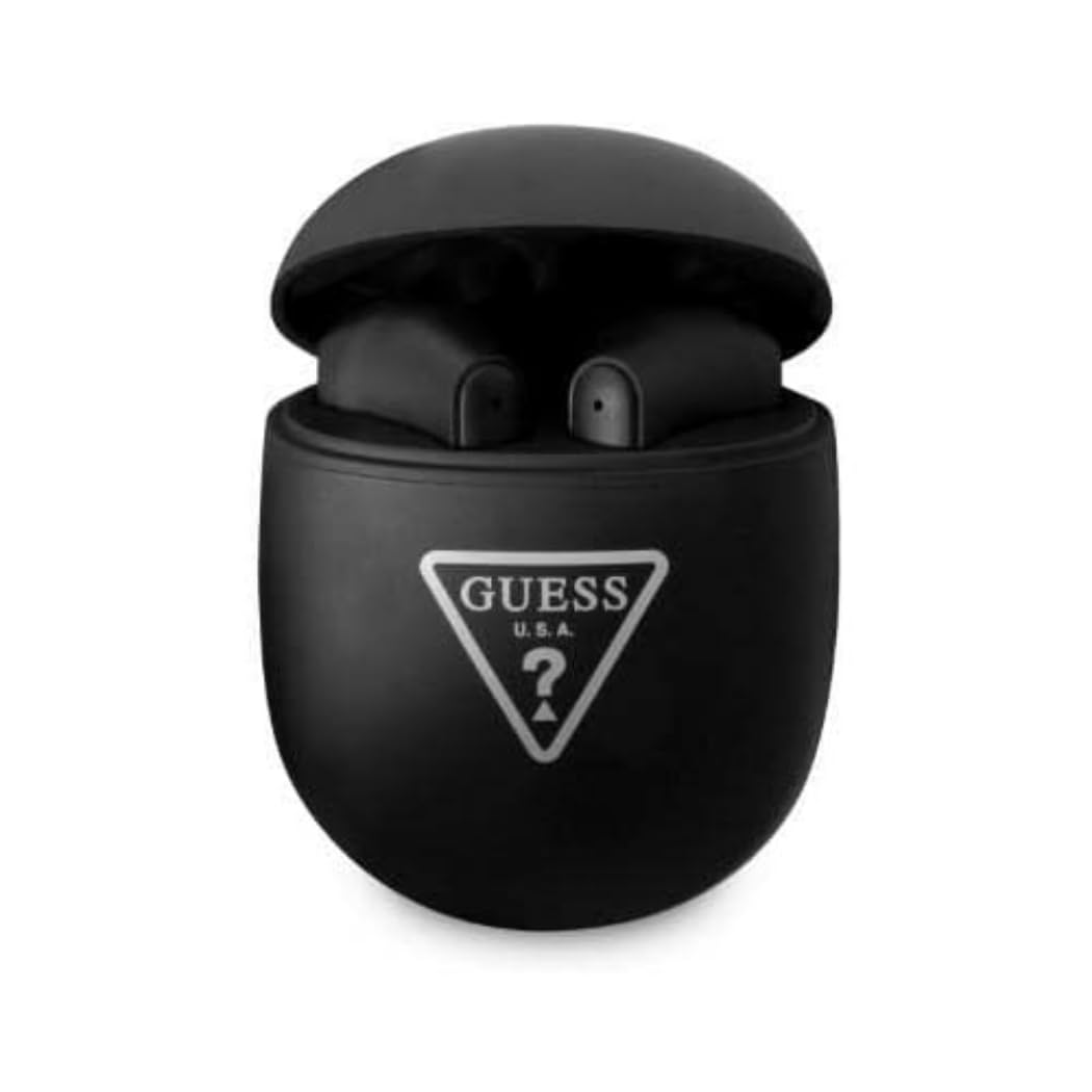 GUESS Kopfhörer Bluetooth GUTWST82TRK TWS + Dockingstation Schwarz Triangle Logo