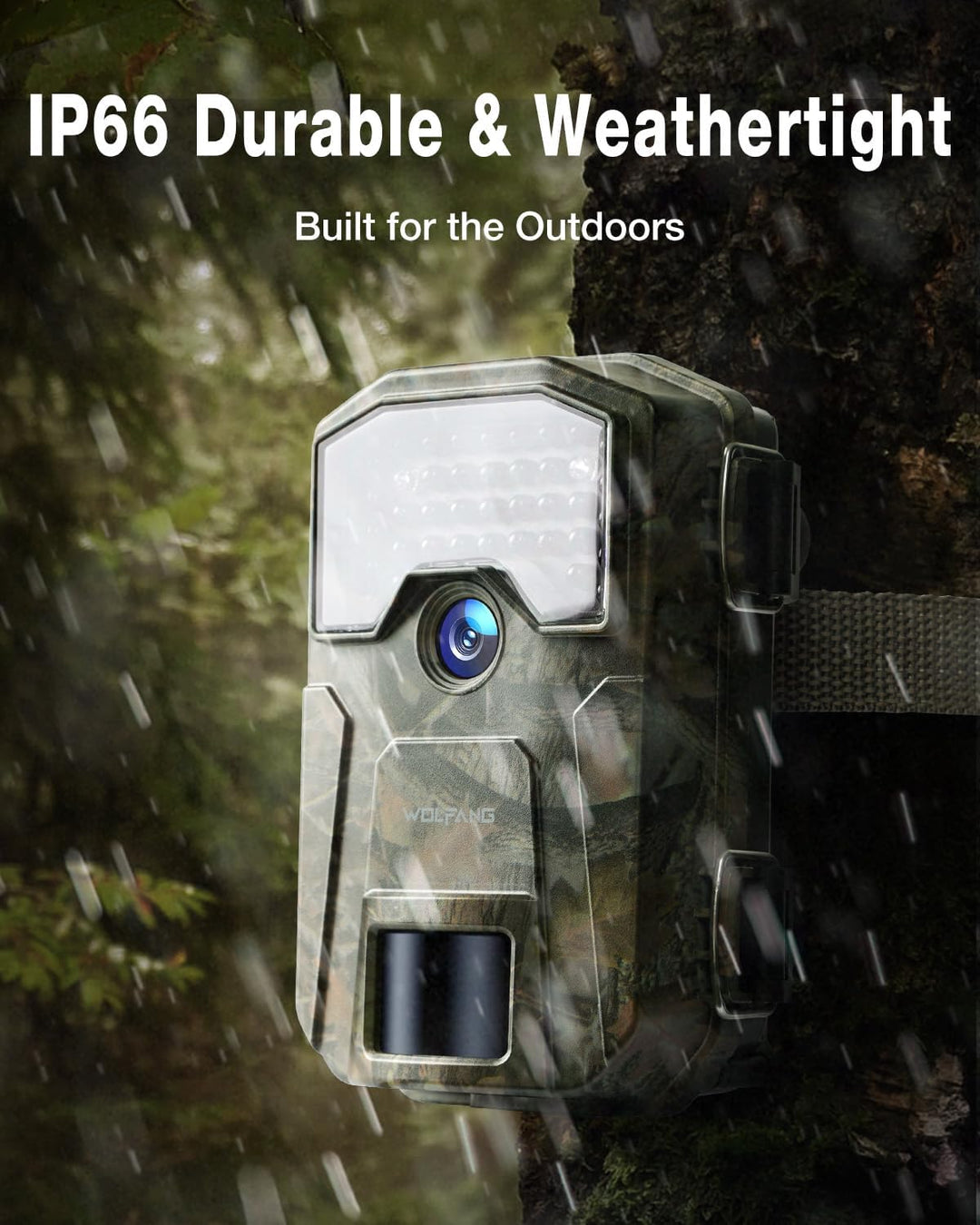 WOLFANG Wildkamera, 4K 48MP Trail Kamera mit 36pcs 940nm IR LEDs Nachtsicht Aktiviert Wasserdicht IP