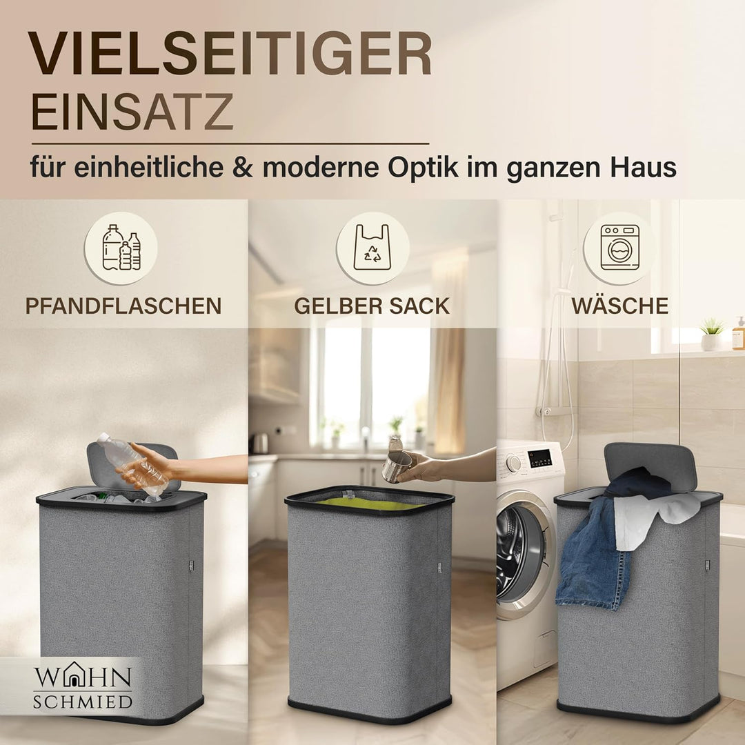 Gelber Sack Ständer | Müllsackständer inkl. waschbarer Auslaufschutz | Gelber Sack Mülleimer | Gelbe