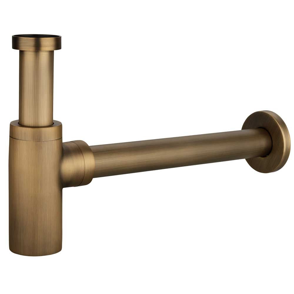 Waschbecken Siphon Abfluss Ablaufgarnitur Bad Wasserhahn Waschtisch Rohr Antik Messing Geruchsversch