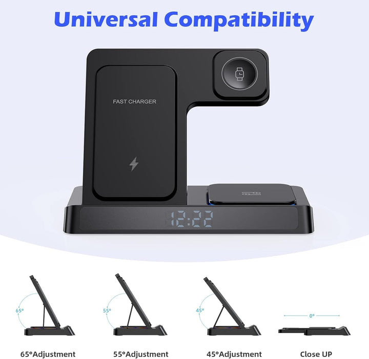 4 in 1 ladestation für iPhone und Watch Kabelloses Ladegerät 15W Faltbarer Induktive Wireless Charge