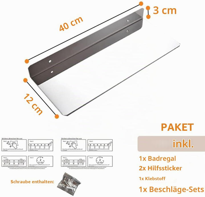 Edelstahl Duschablage Ohne Bohren Duschkorb Badregal Rostfreier Wandregal Duschkorb Badezimmer Regal