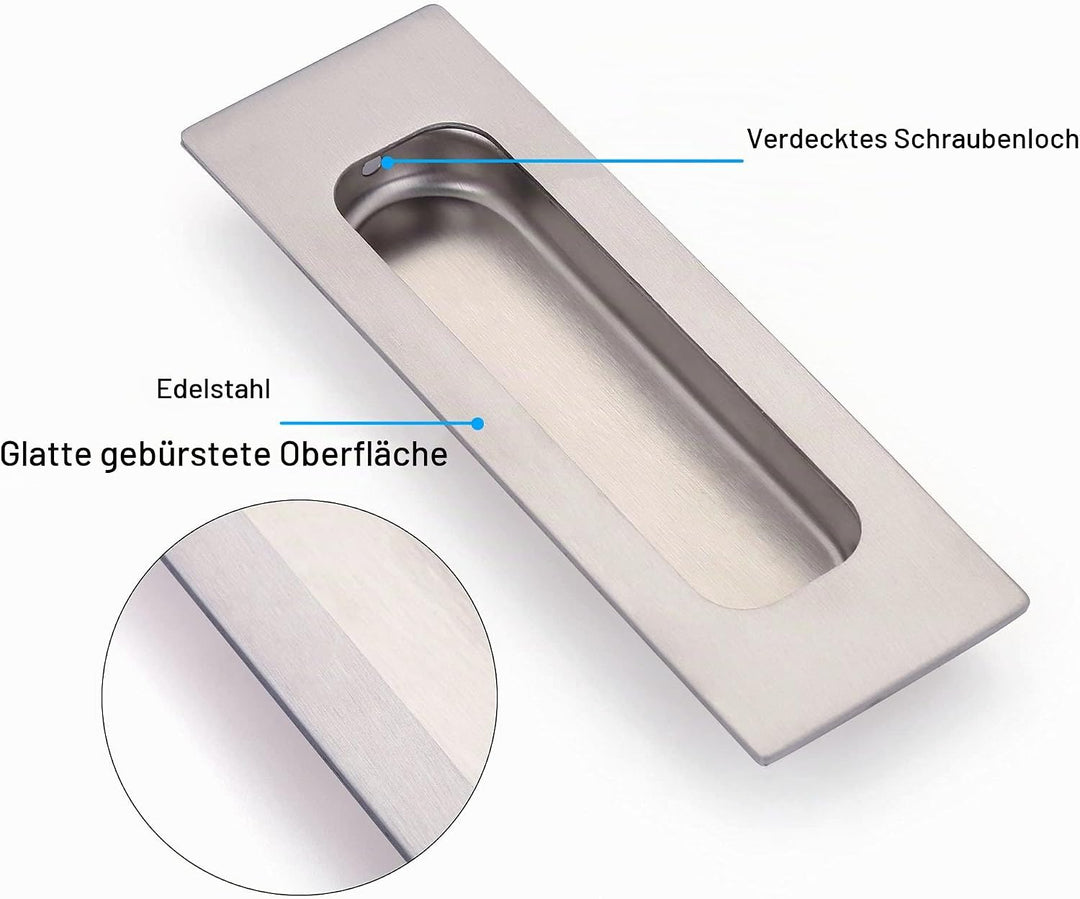 Mangsen 2 Stück Schiebetürgriff 120 * 40mm Edelstahl Muschelgriff für Schiebetüren Schrank, Schublad