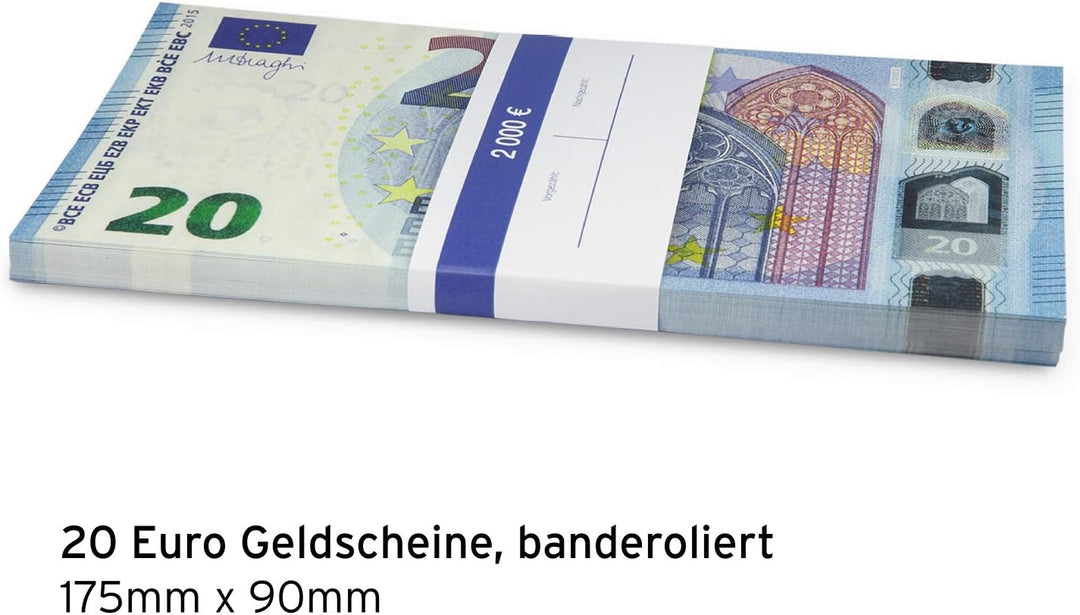 Litfax GmbH 20€ Euroschein/Euro-Geldscheine ca. 175 x 91 mm/banderoliert, je Pack. 75 Stück (10 PG)