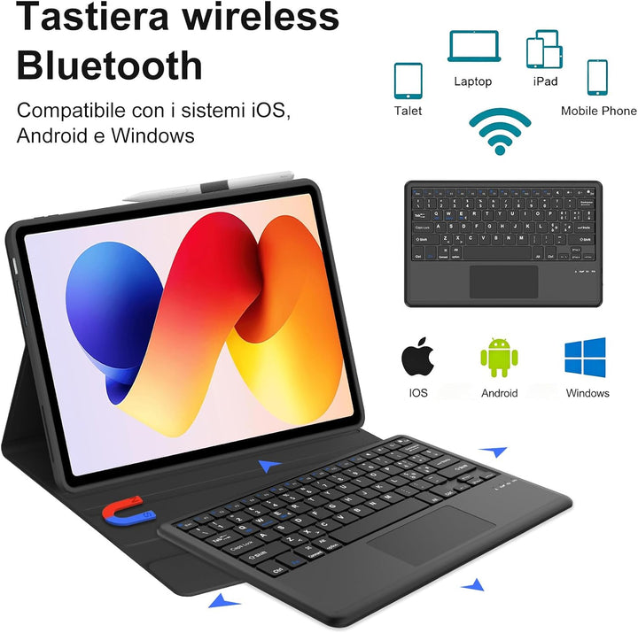 Für Xiaomi Redmi Pad 2 Pro 2025/Redmi Pad Pro 12,1 Zoll Tastaturabdeckung | Abnehmbare Bluetooth-Tas