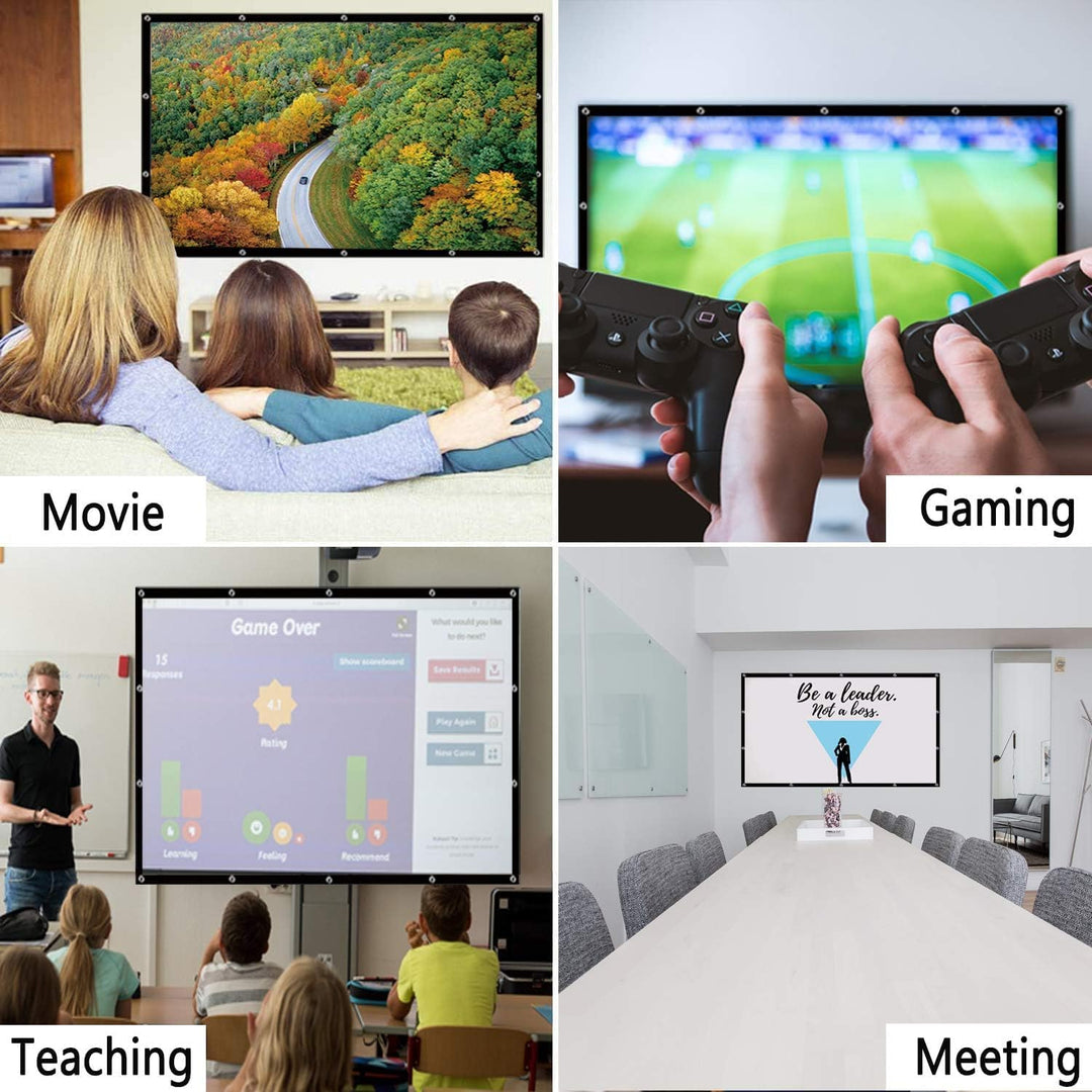 OWill Beamerleinwand 16:9 HD faltbar für Heimkino Indoor Outdoor (100 Zoll) 100 inch, 100 inch