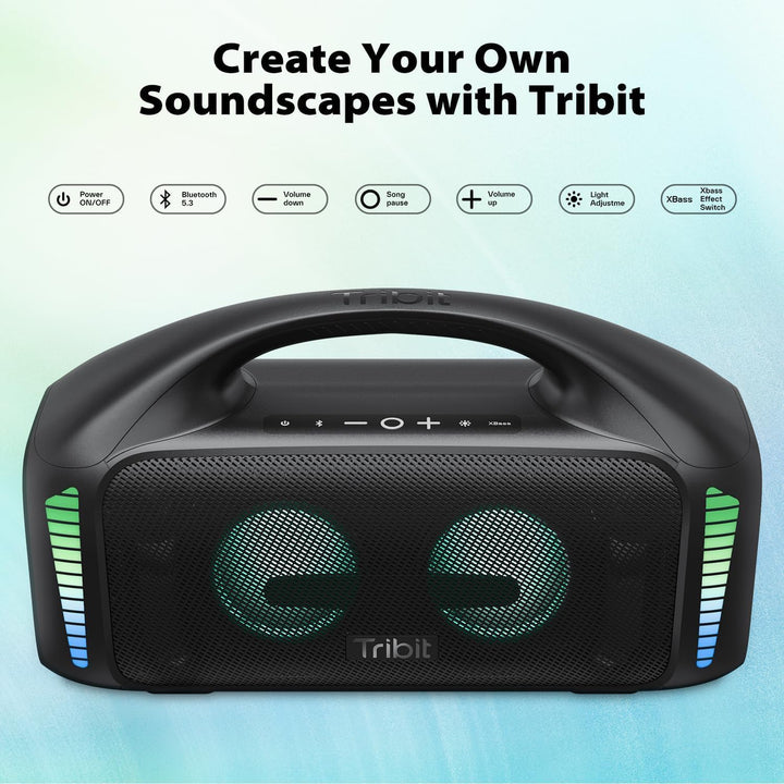 Tribit Bluetooth Lautsprecher StormBox Blast,Tragbarer Party Lautsprecher 90W Lauter Stereo Sound mi