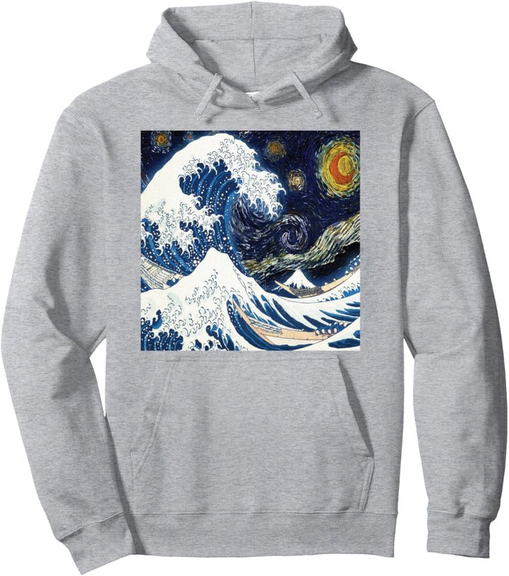 Die grosse Welle vor Kanagawa, Hokusai und Sternennacht Van Gogh Pullover Hoodie