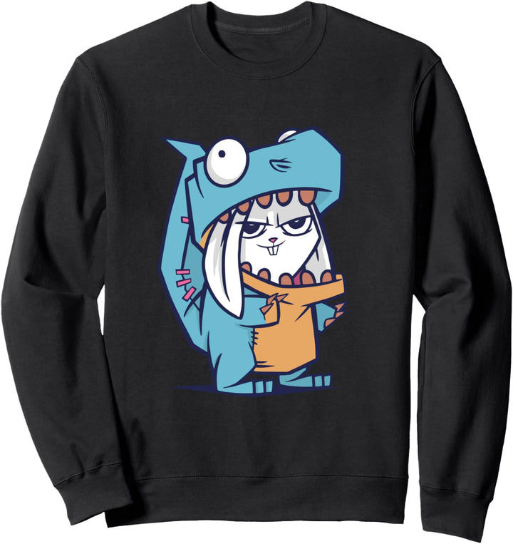Süsses Kaninchen im Dinosaurier-Kostüm Sweatshirt