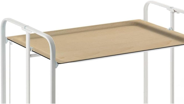 DON HIERRO - Servierwagen weiss, klappbar, 2 Böden. Rollwagen Bauhaus-Buche