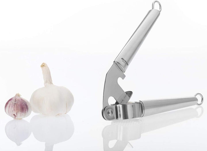 Westmark Knoblauchpresse mit herausnehmbarem Gittereinsatz, Länge: 20 cm, Rostfreier Edelstahl, Glor