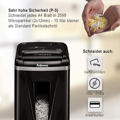 Fellowes Aktenvernichter High Security 9 Blatt (P5), Papierschredder für Büro und Homeoffice, Powers