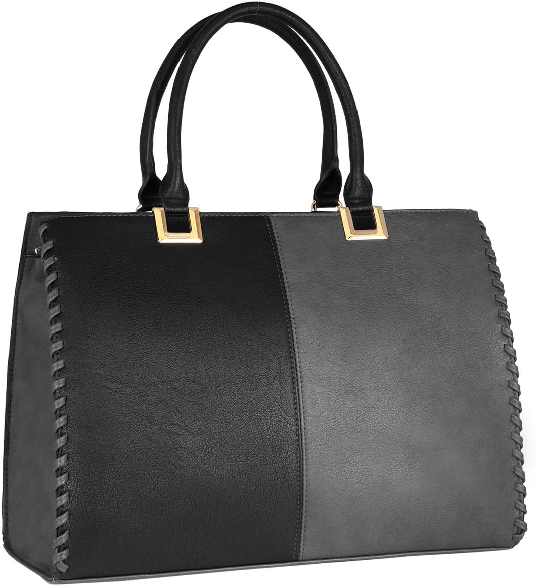CRAZYCHIC - Damen Grosse Mehrfarbig Handtasche - Frauen Large Tote Shopper PU Leder - Schule Arbeit