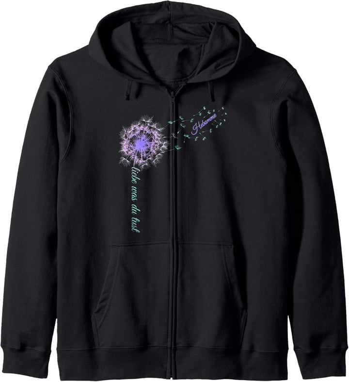Liebe was du tust - Hebamme Design Pusteblume Kapuzenjacke