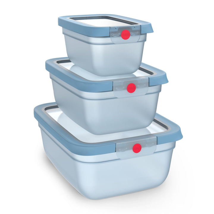 EMSA oneClick Frischhaltedosen, 0,75L, 1,5L, 3,0L, Lebensmittel 2 x länger frisch, 100% dicht, Made