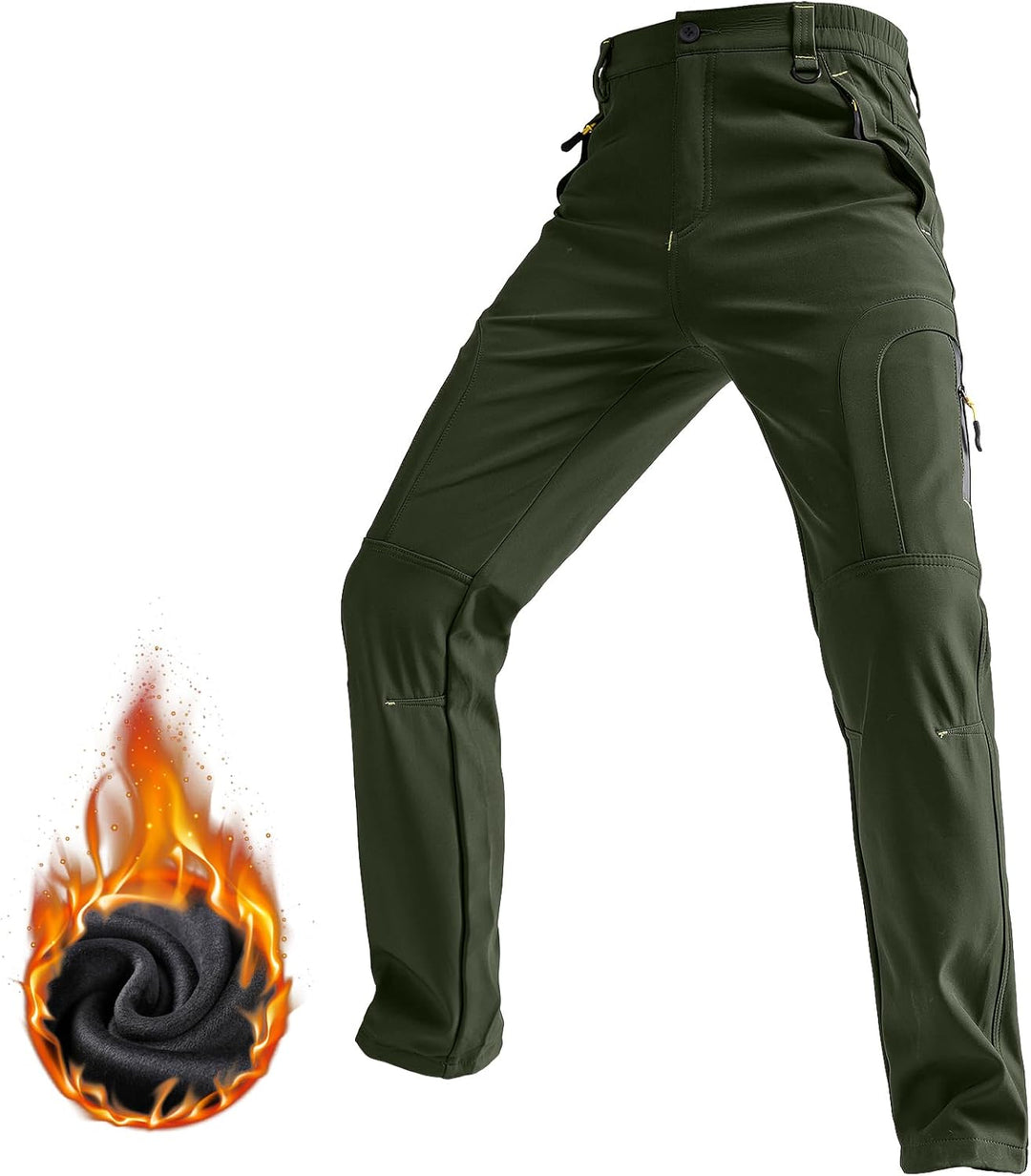 yeyity Herren Softshellhose Gefüttert Outdoorhose Wasserdicht Wanderhose Warm Skihose Snowboardhose