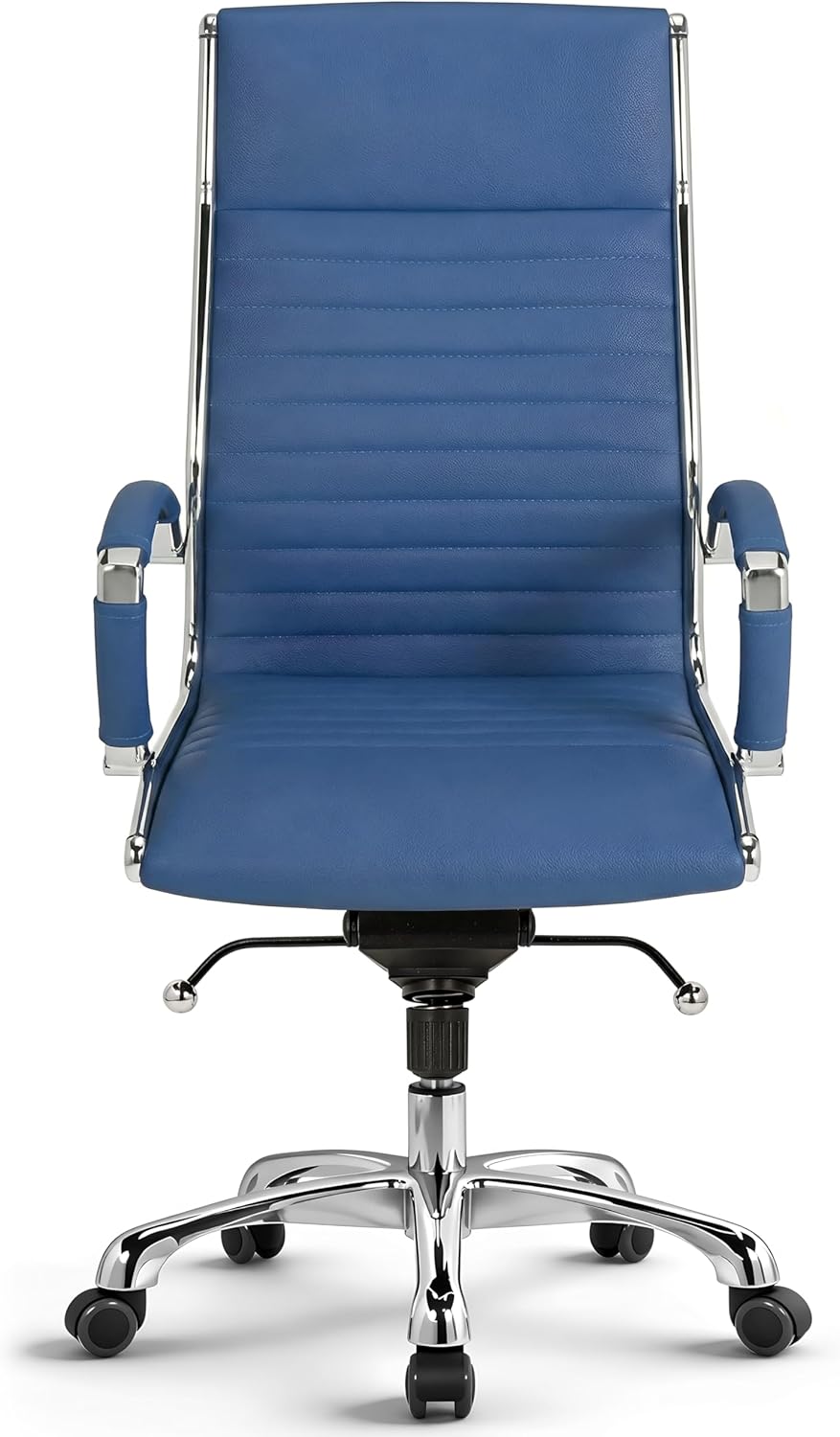 VERSEE Premium Echt-Leder Chefsessel Montreal in Blau - Ergonomischer Bürostuhl für Büro und Home-Of