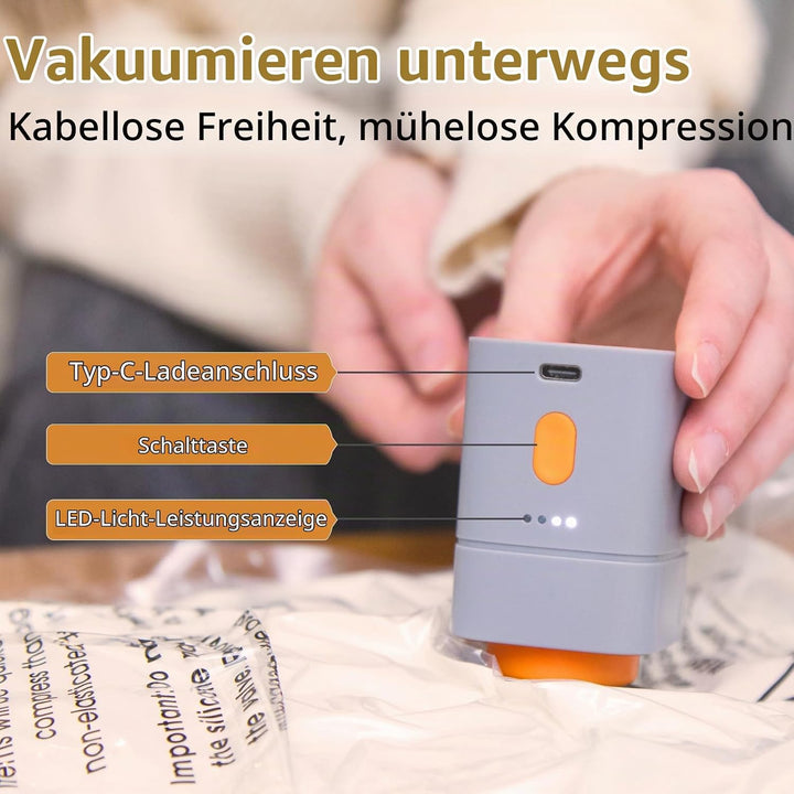 Vakuumbeutel mit kabelloser Pumpe - 12 Stück Set (4x40x50cm,4x50x70cm,4x60x80cm) wiederverwendbare V