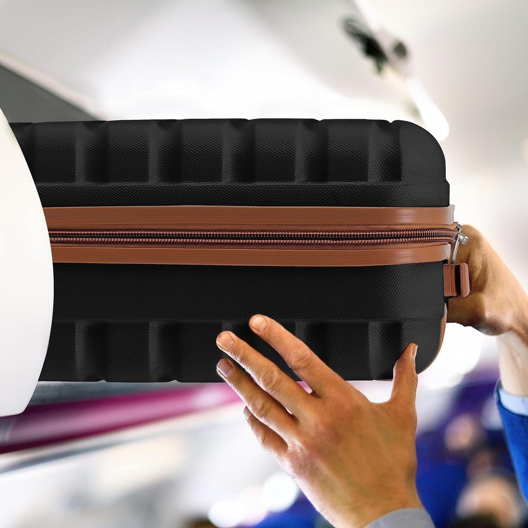 Flight Knight Leichtes, starres ABS-Handgepack mit 4 Radern, zugelassen fur uber 100 Fluggesellschaf