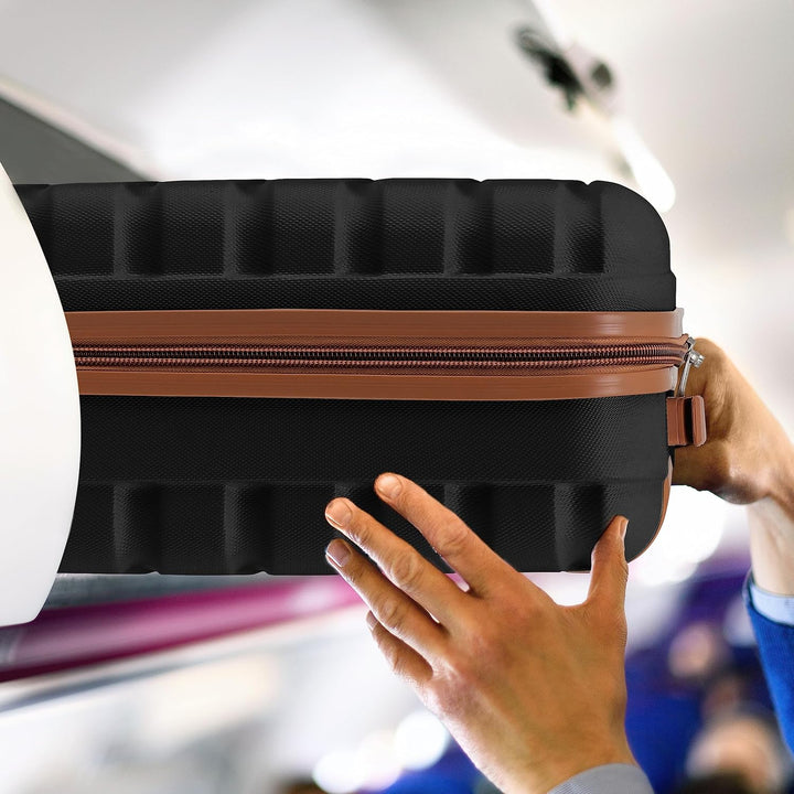 Flight Knight Leichtes, starres ABS-Handgepack mit 4 Radern, zugelassen fur uber 100 Fluggesellschaf