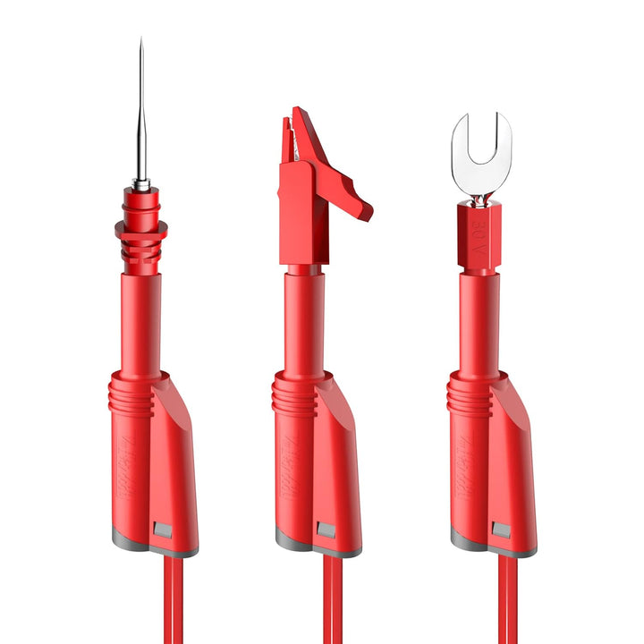 Cleqee 30 Stück Bananenstecker Silikon Testleitungen-Set, 4 mm vollständig isoliert, Sicherheitsumma