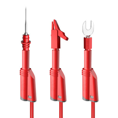 Cleqee 30 Stück Bananenstecker Silikon Testleitungen-Set, 4 mm vollständig isoliert, Sicherheitsumma