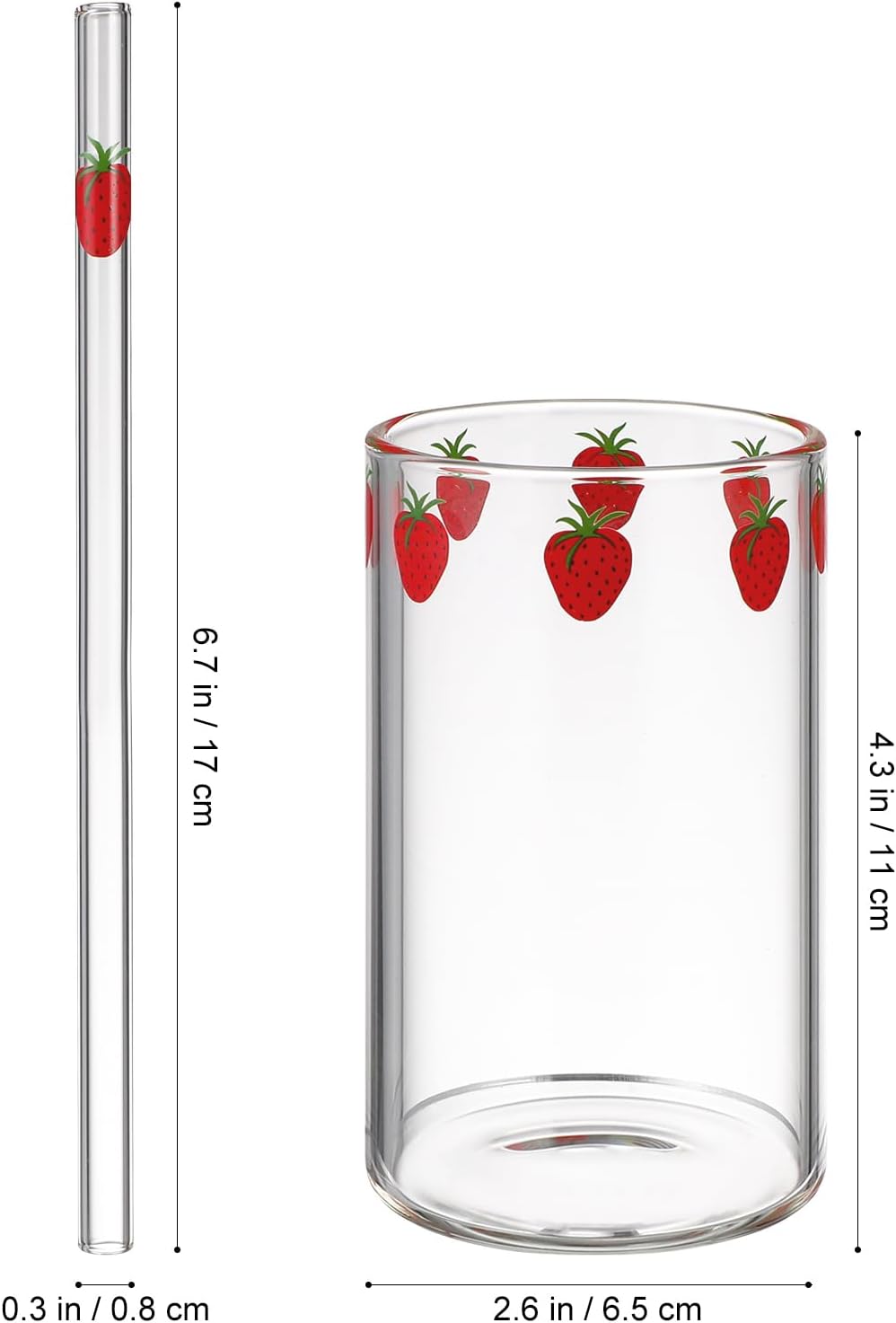 UPKOCH Kaffeebecher 4 Sets Erdbeerglas Erdbeerglas Tasse Klarglas Becher Glas Schnabeltasse Glas Kaf