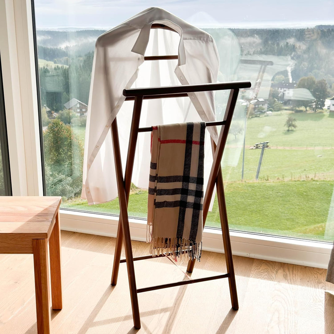 Stummer Diener aus Massiv Holz - klappbarer Herrendiener und Butler - fertig montierter Damendiener