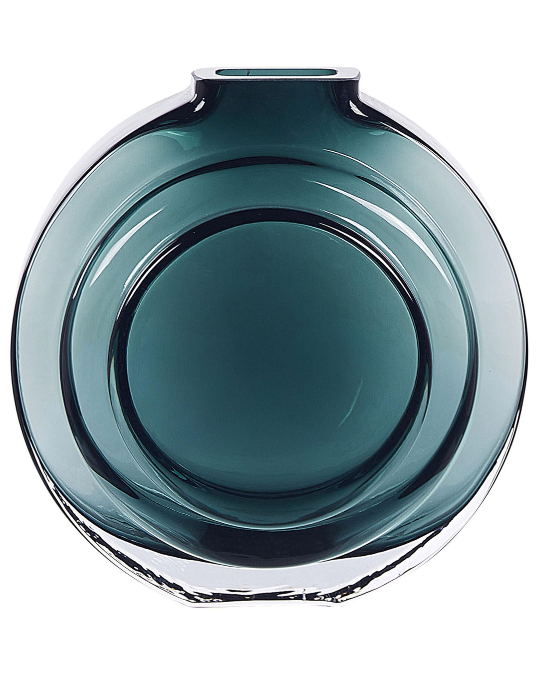 Deko Blumenvase Glas grün / transparent 27 cm rund mit schmaler Öffnung Kapeli