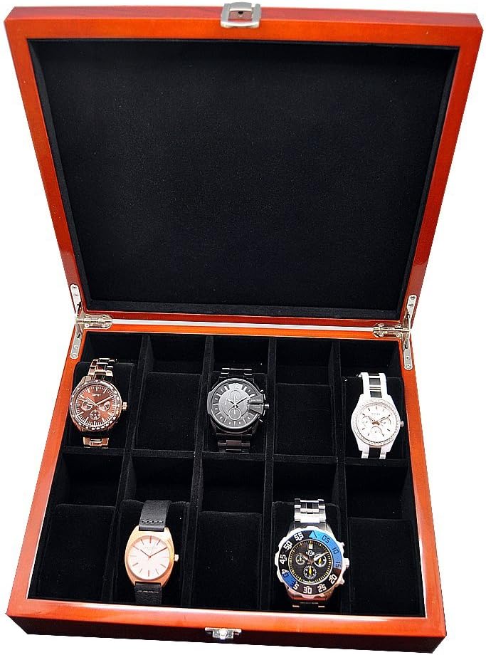 Aufbewahrungsbox 10 Uhren Uhrenbox 8-fach lackiert Palisander 10221
